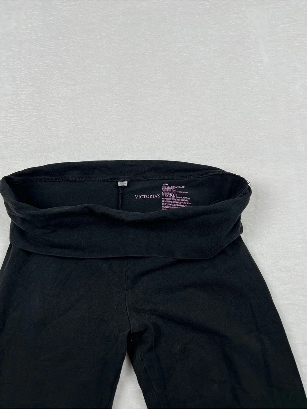 Victoria’s Secret Y2K Foldover Yoga Flare Pants Black Bootcut M